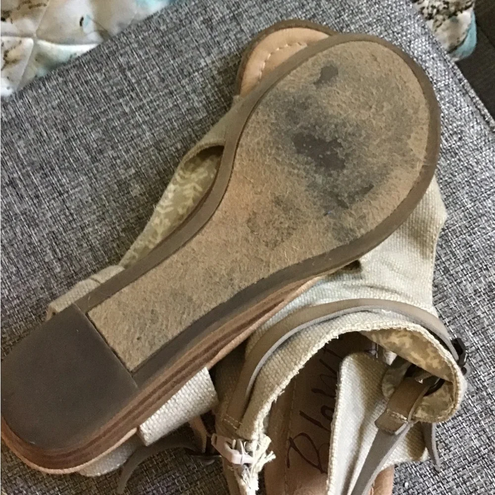 Women's Neutral Canvas Slingback Sandals - Beige